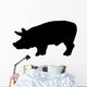 Realistic Black Pig Silhouette Wall Decal