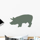 Green Pig Wall Decal