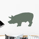 Green Pig Wall Decal