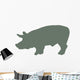 Green Pig Wall Decal