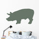Green Pig Wall Decal