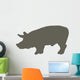 Brown Pig Wall Decal