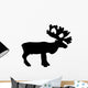 Black Reindeer Silhouette Wall Decal
