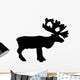 Black Reindeer Silhouette Wall Decal