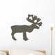 Brown Reindeer Silhouette Wall Decal