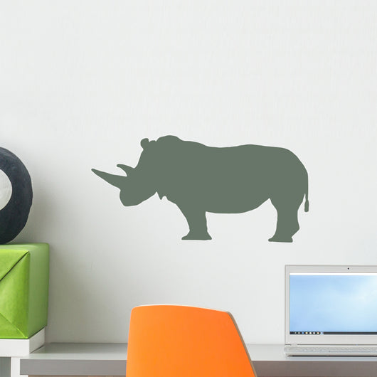 Green Rhinoceros Wall Decal