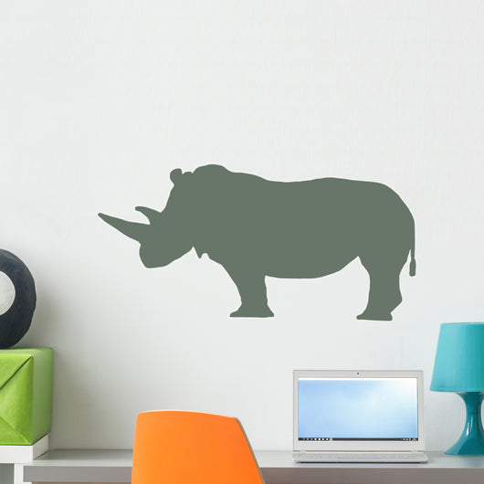 Green Rhinoceros Wall Decal