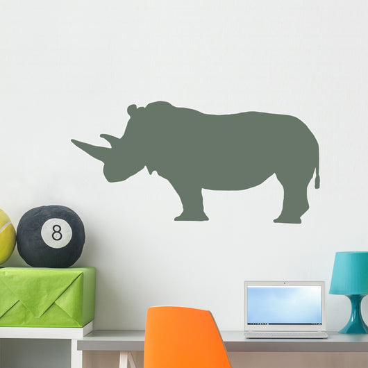 Green Rhinoceros Wall Decal