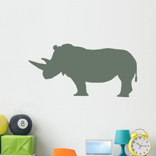 Green Rhinoceros Wall Decal