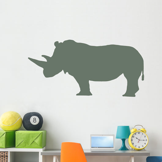 Green Rhinoceros Wall Decal