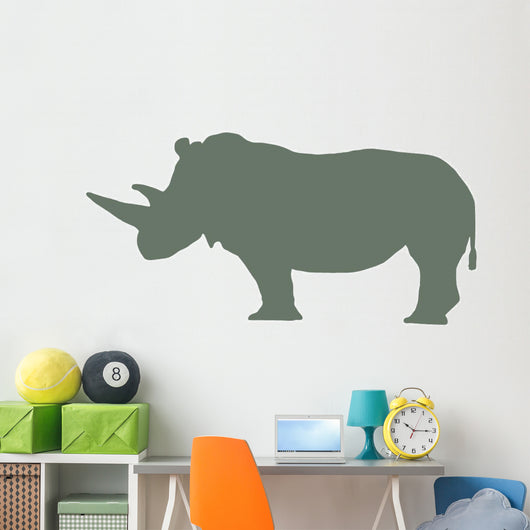 Green Rhinoceros Wall Decal