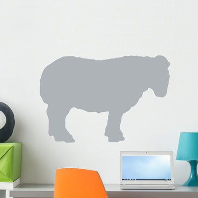 Grey Sheep Wall Decal shown on a wall