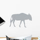 Animal Silhouette Wildebeest Grey Wall Decal