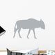 Animal Silhouette Wildebeest Grey Wall Decal