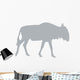 Animal Silhouette Wildebeest Grey Wall Decal