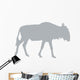 Animal Silhouette Wildebeest Grey Wall Decal
