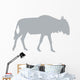 Animal Silhouette Wildebeest Grey Wall Decal