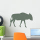 Animal Silhouette Wildebeest Green Wall Decal