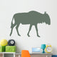Animal Silhouette Wildebeest Green Wall Decal