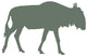 Animal Silhouette Wildebeest Green Wall Decal