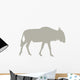 Animal Silhouette Wildebeest Tan Wall Decal