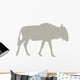 Animal Silhouette Wildebeest Tan Wall Decal
