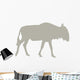 Animal Silhouette Wildebeest Tan Wall Decal