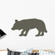 Crouched Brown Wolf Hunting Wall Decal