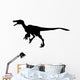 Velociraptor Deinonychus Silhouette Dinosaur Wall Decal