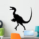 Black Velociraptor Deinonychus Dinosaur Wall Decal