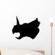 Black Triceratops Profile Dinosaur Wall Decal