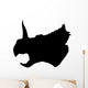 Black Triceratops Profile Dinosaur Wall Decal