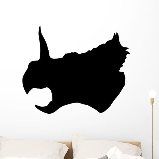 Black Triceratops Profile Dinosaur Wall Decal