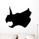 Black Triceratops Profile Dinosaur Wall Decal