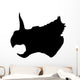 Black Triceratops Profile Dinosaur Wall Decal