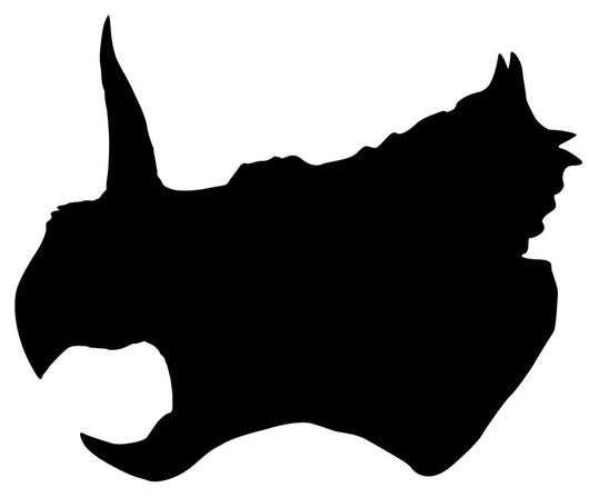 Black Triceratops Profile Dinosaur Wall Decal