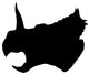 Black Triceratops Profile Dinosaur Wall Decal