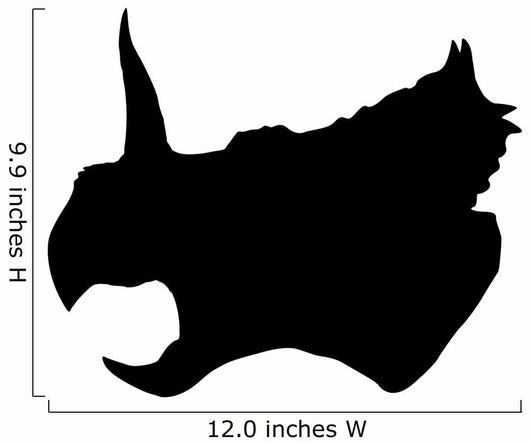 Black Triceratops Profile Dinosaur Wall Decal