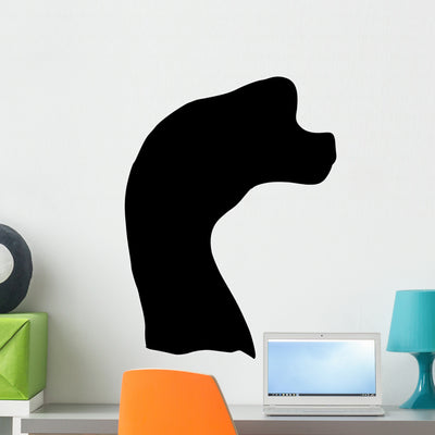 Brachiosaurus Profile Silhouette Dinosaur Wall Decal shown on a wall