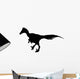 Dinosaur Decals - Black Raptor Deinonychus Silhouette Wall Decal