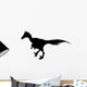 Dinosaur Decals - Black Raptor Deinonychus Silhouette Wall Decal