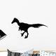 Dinosaur Decals - Black Raptor Deinonychus Silhouette Wall Decal