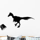 Dinosaur Decals - Black Raptor Deinonychus Silhouette Wall Decal