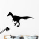 Dinosaur Decals - Black Raptor Deinonychus Silhouette Wall Decal
