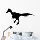 Dinosaur Decals - Black Raptor Deinonychus Silhouette Wall Decal