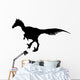 Dinosaur Decals - Black Raptor Deinonychus Silhouette Wall Decal