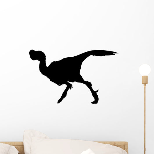 Dino Decals - Black Oviraptor Silhouette Wall Decal
