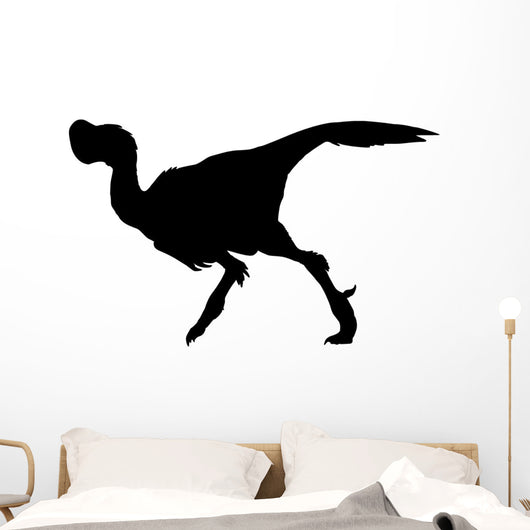 Dino Decals - Black Oviraptor Silhouette Wall Decal