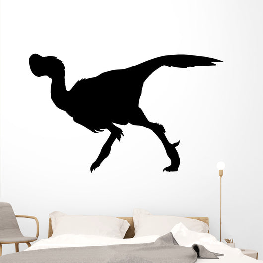 Dino Decals - Black Oviraptor Silhouette Wall Decal