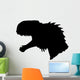 Black T-rex Roaring Head Wall Decal